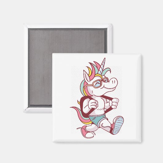 Unicorn geht zur Schule Magnet (Vorderseite/Rückseite)