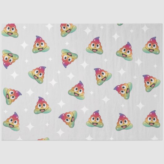 Unicorn gekackt farbiges Muster Seidenpapier (Vorderseite)