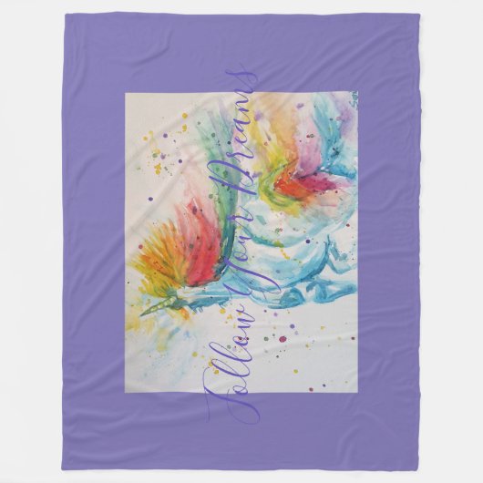 Unicorn Gemälde folgen Ihren Träumen Fleece Blanke (Vorderseite)