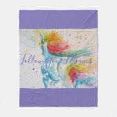 Unicorn Gemälde folgen Ihren Träumen Fleece Blanke (Vorderseite)