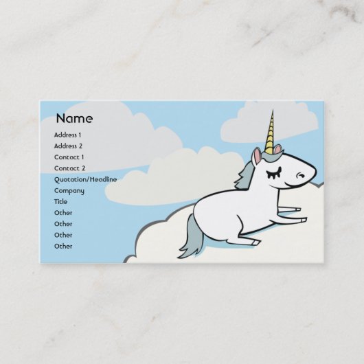 Unicorn - Geschäft Visitenkarte (Vorderseite)