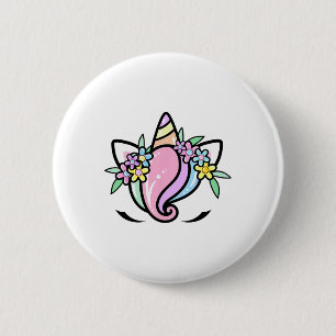 Unicorn Gesicht Niedliche Augenbrauen Sonntag Oste Button