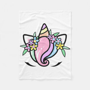 Unicorn Gesicht Niedliche Augenbrauen Sonntag Oste Fleecedecke
