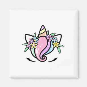 Unicorn Gesicht Niedliche Augenbrauen Sonntag Oste Magnet