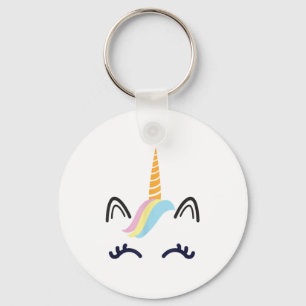 Unicorn Gesichter Eyelashes Lächeln Halloween Kost Schlüsselanhänger