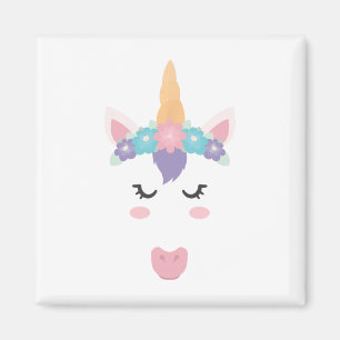 Unicorn Gesichter Eyelashes Niedliche Blume Wraath Magnet