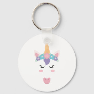 Unicorn Gesichter Eyelashes Niedliche Blume Wraath Schlüsselanhänger