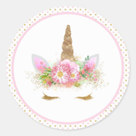 Unicorn-Gesichtskleber Runder Aufkleber