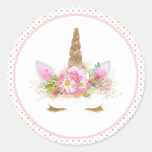 Unicorn-Gesichtskleber Runder Aufkleber (Vorderseite)
