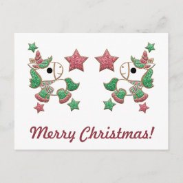 Unicorn Gingerbread Cookies "Frohe Weihnachten!" Postkarte