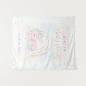 Unicorn Girl Babydusche Hintergrund Tapestory Wandteppich (Vorderseite (Horizontal))