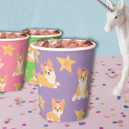Unicorn Girl Birthday, Corgi Custom Age Pappbecher