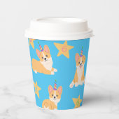 Unicorn Girl Birthday, Corgi Custom Age Pappbecher (Vorderseite)