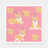 Unicorn Girl Birthday, Corgi Custom Age Serviette (Vorderseite)