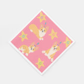 Unicorn Girl Birthday, Corgi Custom Age Serviette (Ecke)
