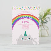 Unicorn Girl Birthday Einladung (Stehend Vorderseite)