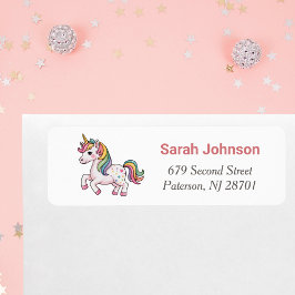 Unicorn Girl Birthday Party Return Address