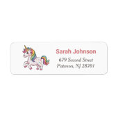 Unicorn Girl Birthday Party Return Address (Vorne)