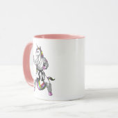 Unicorn Girl Karate Ninja Tasse (Vorderseite Links)