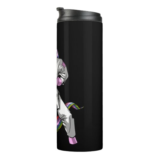 Unicorn Girl Karate Ninja Thermosbecher (Nach rechts gedreht)
