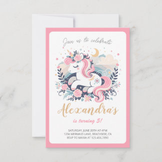 Unicorn Girl Magical Pastel Pink Geburtstagsparty