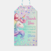 Unicorn Girl Magical Pastel Rainbow Birthday Geschenkanhänger (Vorderseite)