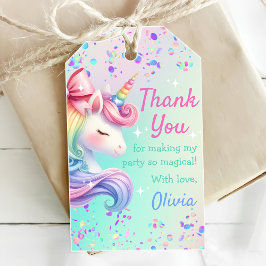 Unicorn Girl Magical Pastel Rainbow Birthday Geschenkanhänger