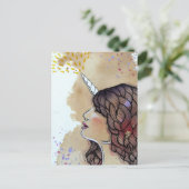 Unicorn Girl Postkarte (Stehend Vorderseite)