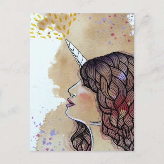 Unicorn Girl Postkarte (Vorderseite)