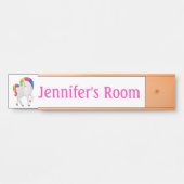 Unicorn Girl's Bedroom Door Namensschild (Vorderseite )