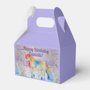 Unicorn Girls Birthday Lila Cake Favor Box Geschenkschachtel