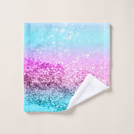 Unicorn Girls Glitzer #16 Badhandtuch Set (Waschlappen)