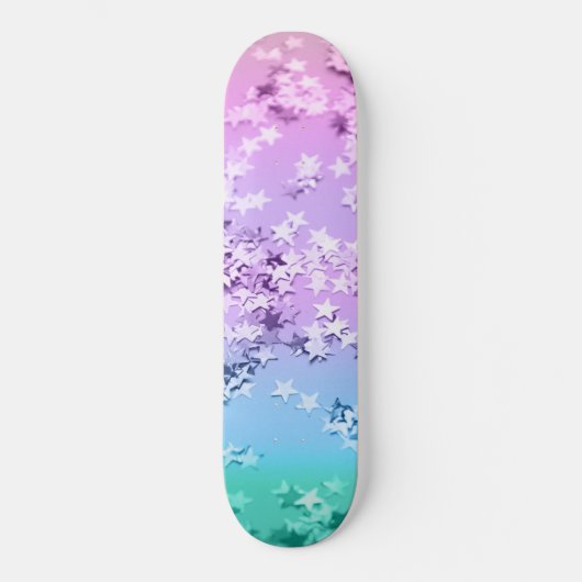 Unicorn Girls Glitzer Stars #1 #shiny Skateboard (Vorderseite)