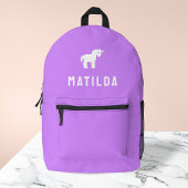 Unicorn Girls Hübsch Girls Niedlich Lila Bedruckter Rucksack
