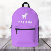 Unicorn Girls Hübsch Girls Niedlich Lila Bedruckter Rucksack