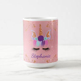 Unicorn Girly Blush Pink Glitzer Rose Gold Kaffeetasse