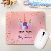 Unicorn Girly Blush Pink Glitzer Rose Gold Mousepad