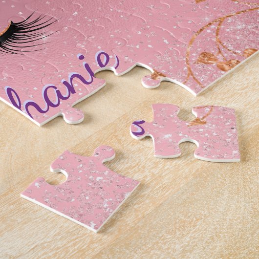 Unicorn Girly Blush Pink Glitzer Rose Gold Puzzle (Seite)