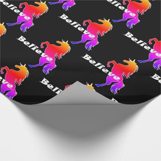 Unicorn glaube Design - glänzende Umhüllungspapier Geschenkpapier (Ecke)
