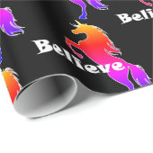 Unicorn glaube Design - glänzende Umhüllungspapier Geschenkpapier (Rolleneckpunkt)