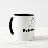 Unicorn Glaube Design - Schwarze Combo-Tasse von 1 Tasse (Vorderseite Links)
