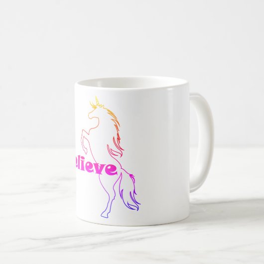 Unicorn Glaube Design - White 11 oz Classic Tasse (VorderseiteRechts)