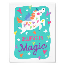 Unicorn glauben an Magic Print