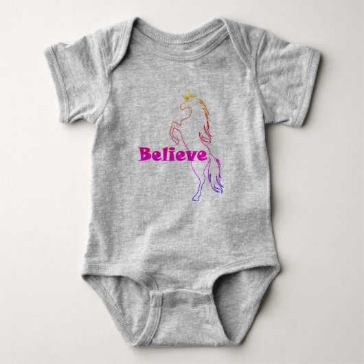 Unicorn Glauve Design - Baby Jersey Bodysuit Baby Strampler (Vorderseite)