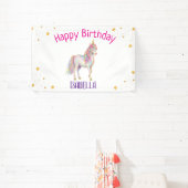 Unicorn Glitter Girls Birthday Banner (InSitu)