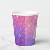 Unicorn Glitter Girls Birthday Pappbecher (Rechts)