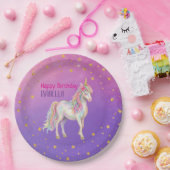 Unicorn Glitter Girls Birthday Pappteller (Party)