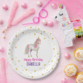 Unicorn Glitter Girls Birthday Pappteller (Party)