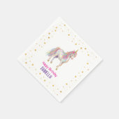 Unicorn Glitter Girls Birthday Serviette (Ecke)