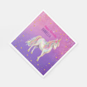 Unicorn Glitter Girls Birthday Serviette (Ecke)